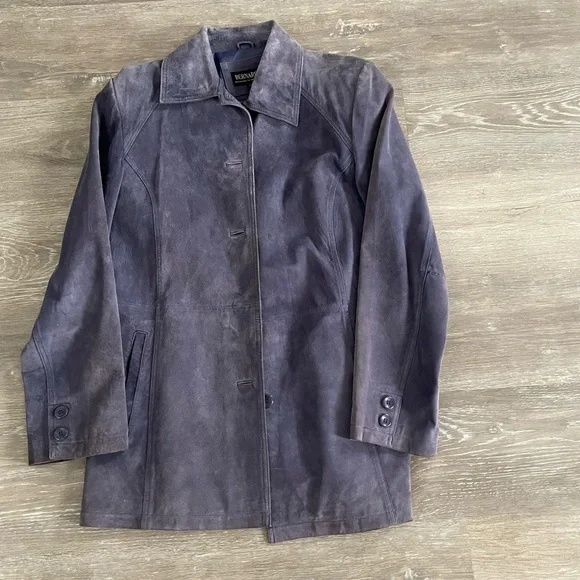 Women’s Leather Blue Button Down Jacket Size Large…Discontinued! - Picture 7 of 13